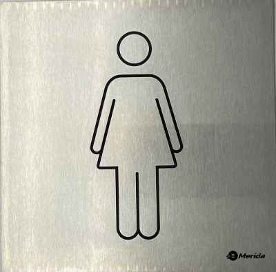 MERIDA GSM007.R табличка "Туалет женский", матовая нержавеющая сталь, 150х150 мм