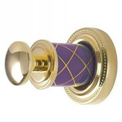 Крючок Boheme Murano 10906-V-G одинарный, золото/фиолетовый