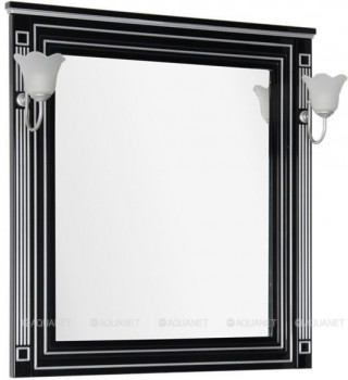 Зеркало в ванную Aquanet Паола 90 черный/серебро подвесное (00181766)