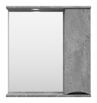 Зеркальный шкаф Misty Атлантик 70 правый серый камень 700x745 ПАтл4070050П
