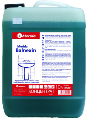 Акция: MERIDA BALNEXIN щелочное средство для уборки ванных комнат, душевых, бассейнов - концентрат (10л)