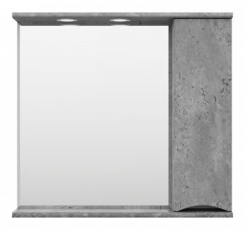 Зеркальный шкаф Misty Атлантик 80 правый серый камень 800x745 ПАтл4080050П