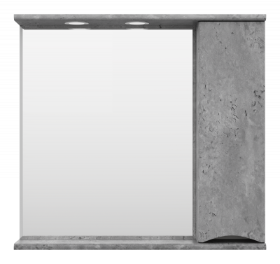 Зеркальный шкаф Misty Атлантик 80 правый серый камень 800x745 ПАтл4080050П
