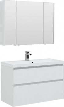 Мебель для ванной Aquanet Гласс 100 белый напольная/подвесная (00240468)