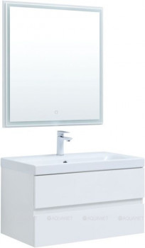 Комплект мебели для ванной Aquanet Беркли 80 белый глянец 2 ящика (00306360)