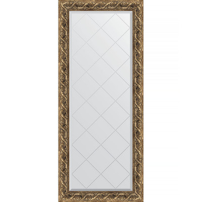 Зеркало настенное Evoform ExclusiveG 155х66 BY 4141 с гравировкой в багетной раме Фреска 84 мм