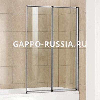 Шторка для ванны Gappo правая хром/стекло (G401.1.90) 90x140 см