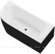 Акриловая ванна Aquanet Family Elegant B 180x80 3806N Matt Finish панель Black matte отдельностоящая асимметричная (00293079)  (00293079)