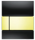 TECE TECEsquare Urinal. Панель смыва для писсуара, стеклянная. Стекло черное, клавиша позолоченная. 9242808  (9242808)