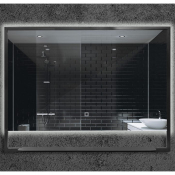 Зеркало настенное в ванную Boheme Armadi Art Vallessi 80 551/2 с подсветкой антрацит с сенсорным вкл