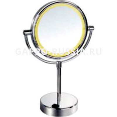 Косметическое зеркало с подсветкой Gappo настольное хром (G6203) 20x20 см