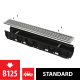 Дренажный канал 100 мм с пластиковой рамой и оцинкованной решеткой B125 AlcaPlast AVZ102-R103  (AVZ102-R103)