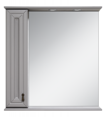 Зеркальный шкаф Misty Лувр 65 левый серый 650x800 ПЛвр030651504Л