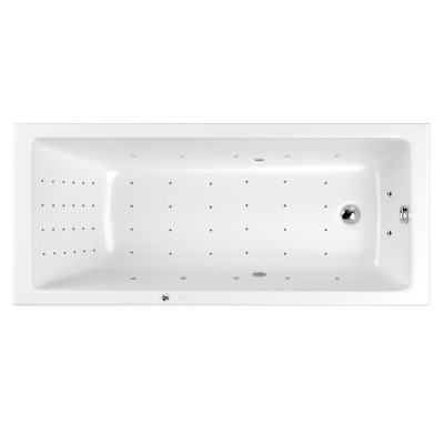 Ванна прямоугольная с гидромассажем WHITECROSS Wave Slim 160x80 "NANO" хром (0111.160080.100.NANO.CR)