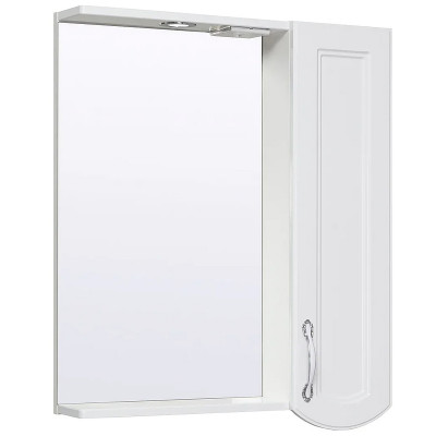 Зеркало со шкафом в ванную Runo Неаполь 65 R 00-00001030 с подсветкой белое прямоугольное