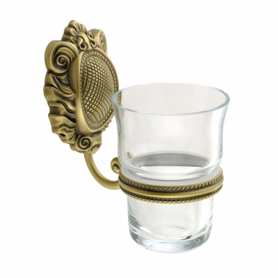 MIGLIORE Cleopatra 16621 стакан настенный, бронза/прозрачное стекло