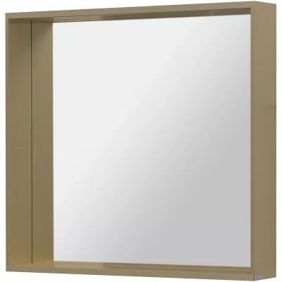 Зеркало подвесное для ванной Allen Brau Reality 80х75 с подсветкой и сенсорным выключателем, латунь браш (1.32018.03)