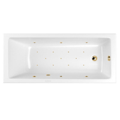 Ванна прямоугольная с гидромассажем WHITECROSS Wave Slim 160x80 "RELAX" золото (0111.160080.100.RELAX.GL)