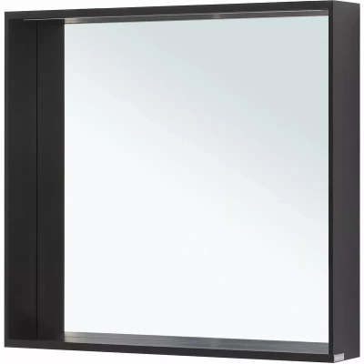 Зеркало подвесное для ванной Allen Brau Reality 80х75 с подсветкой и сенсорным выключателем, черный браш (1.32018.BB)