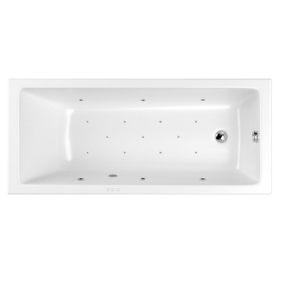 Ванна прямоугольная с гидромассажем WHITECROSS Wave Slim 160x80 "RELAX" хром (0111.160080.100.RELAX.CR)