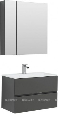 Комплект мебели для ванной Aquanet Алвита 80 серый антрацит (00241387)