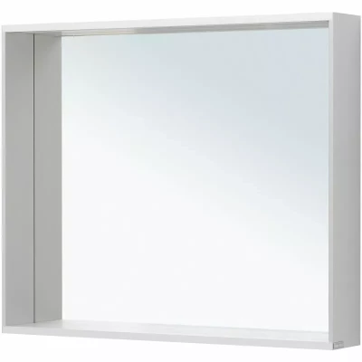 Зеркало подвесное для ванной Allen Brau Reality 90х75 с подсветкой и сенсорным выключателем, серебро браш (1.32019.02)