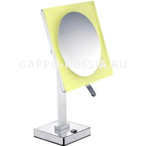 Косметическое зеркало с подсветкой Gappo настольное хром (G6206) 22x22 см