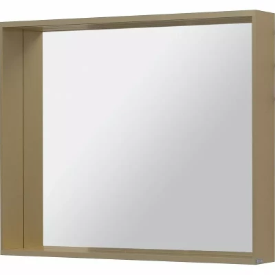 Зеркало подвесное для ванной Allen Brau Reality 90х75 с подсветкой и сенсорным выключателем, латунь браш (1.32019.03)