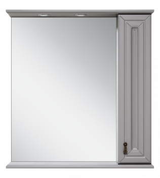 Зеркальный шкаф Misty Лувр 85 правый серый 850x800 ПЛвр030851504П
