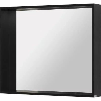 Зеркало подвесное для ванной Allen Brau Reality 90х75 с подсветкой и сенсорным выключателем, черный браш (1.32019.BB)