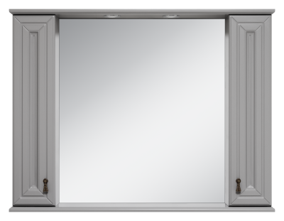 Зеркальный шкаф Misty Лувр 105 серый 1050x800 ПЛвр031051504