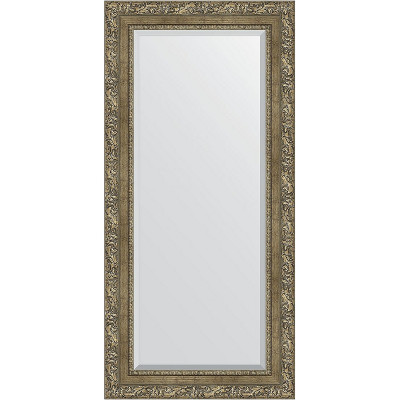 Зеркало настенное Evoform Exclusive 115х55 BY 3489 с фацетом в багетной раме Виньетка античная латунь 85 мм