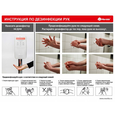 Плакат "Инструкция по дезинфекции рук" MERIDA ZH110