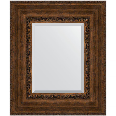 Зеркало настенное Evoform Exclusive 62х52 BY 3377 с фацетом в багетной раме Состаренная бронза с орнаментом 120 мм