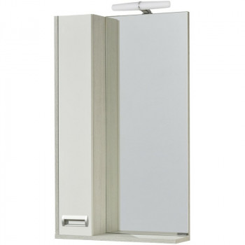 Зеркальный шкаф в ванную Aquaton Бекка PRO 50 1A214502BAC20 с подсветкой белый дуб сомерсет прямоугольное