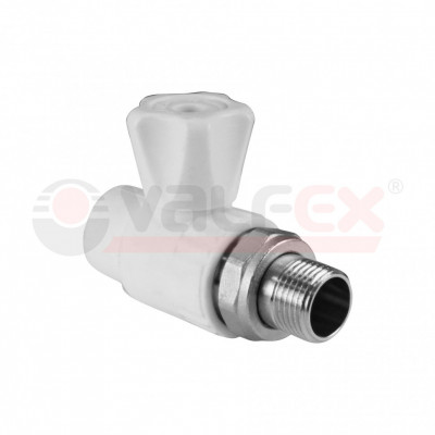 Кран шаровой для радиатора прямой VALFEX STANDARD 25 мм х3/4" белый/серый (10149025)