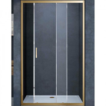 Душевая дверь Vincea Alpha 110 VDS-3AL110CLG пр-ль брашированное золото стекло прозрачное