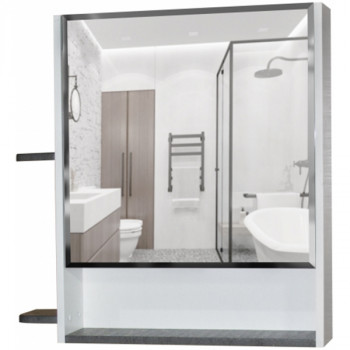 Зеркальный шкаф в ванную Mixline Сура 70 539803 серый белый