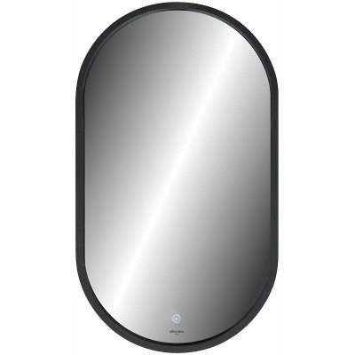 Зеркало в ванную Reflection Arabica 450х800 RF5020AR с подсветкой черное с сенсорным выключателем и диммером округлое