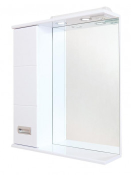 Зеркальный шкафчик Onika Балтика 67 белый, левый, с подсветкой (206701)