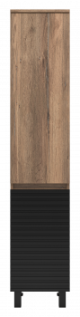 Шкаф-пенал напольный Brevita Dakota левый 350x340x1650 черный, темное дерево (DAK-050350-19/02Л)