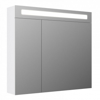 Зеркало-шкаф IDDIS New Mirro 80 двухдверный белый (NMIR802i99), дизайн современный