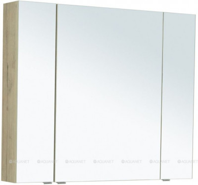 Зеркальный шкаф в ванную Aquanet Алвита New 100 дуб веллингтон белый (00277545)