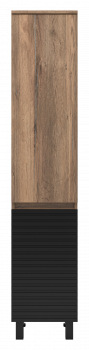 Шкаф-пенал напольный Brevita Dakota правый 350x340x1650 черный, темное дерево (DAK-050350-19/02П)