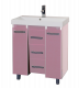 Тумба Misty Джулия Qvatro - 90 с 3-мя ящиками розовая (Л-Джк01090-1210Ко3) с раковиной комплект с раковиной (СО000005277)