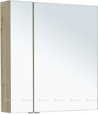 Зеркало-шкаф в ванную Aquanet Алвита New 80 дуб веллингтон белый (00277537)
