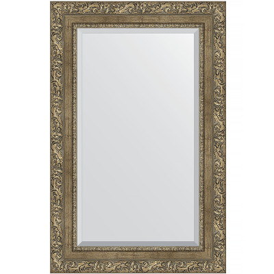 Зеркало настенное Evoform Exclusive 85х55 BY 3411 с фацетом в багетной раме Виньетка античная латунь 85 мм