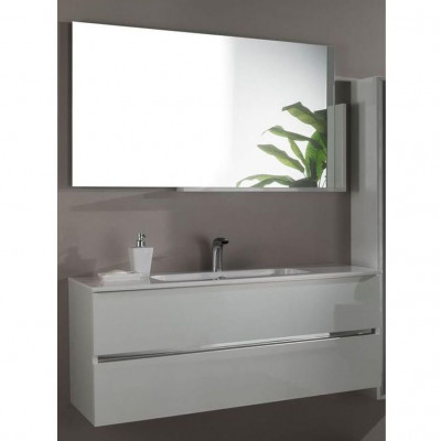 Armadi Art Moderno Lita LTR121 комплект мебели для ванной с зеркалом с полкой, белый глянец, 121 смф