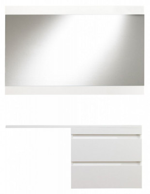Комплект мебели Style Line Даллас 130 R Люкс Plus подвесной, белый