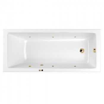 Ванна прямоугольная с гидромассажем WHITECROSS Wave Slim 170x75 "SOFT" золото (0111.170075.100.SOFT.GL)